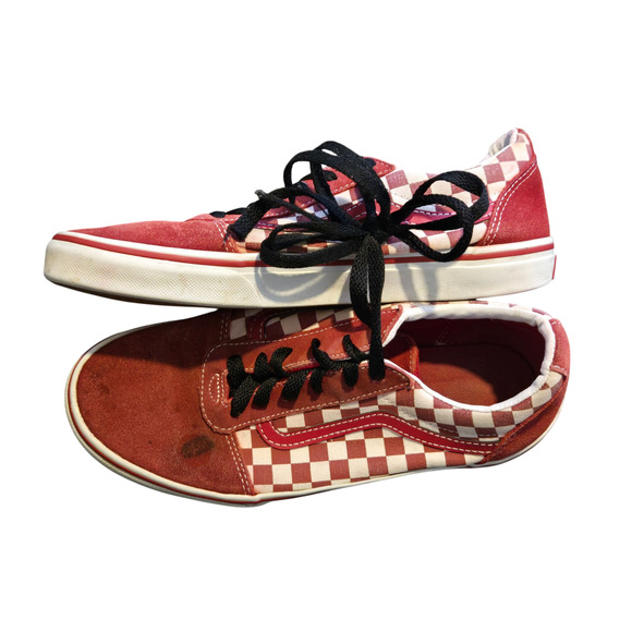 Vans Old Skool different size 6/3 2 different size Red Checkerboard Skate Shoes - Picture 4 of 5